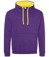 JH003 Varsity Hoodie Purple / Sun Yellow colour image